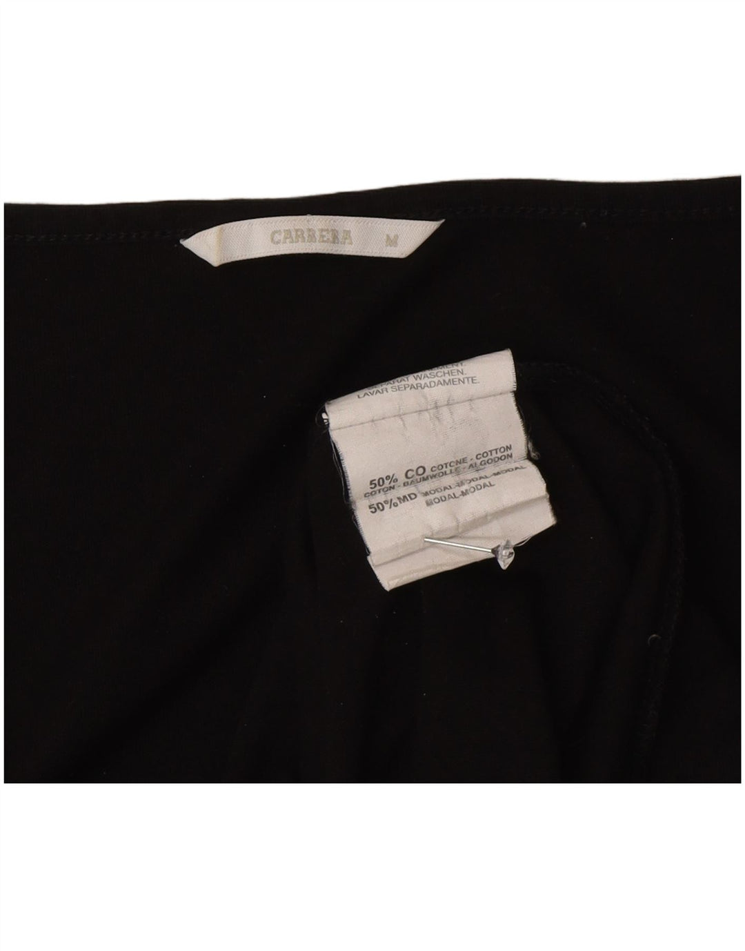 Carrera Womens Top Long Sleeve UK 12 Medium Black Cotton