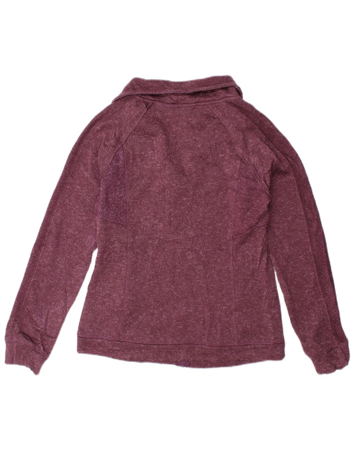 Fila Womens Tracksuit Top Jacket UK 10 Small Burgundy Flecked Polyester