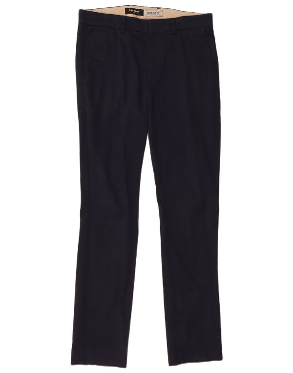 Dockers Mens Extra Sim Fit Chino Trousers W33 L34 Navy Blue Cotton