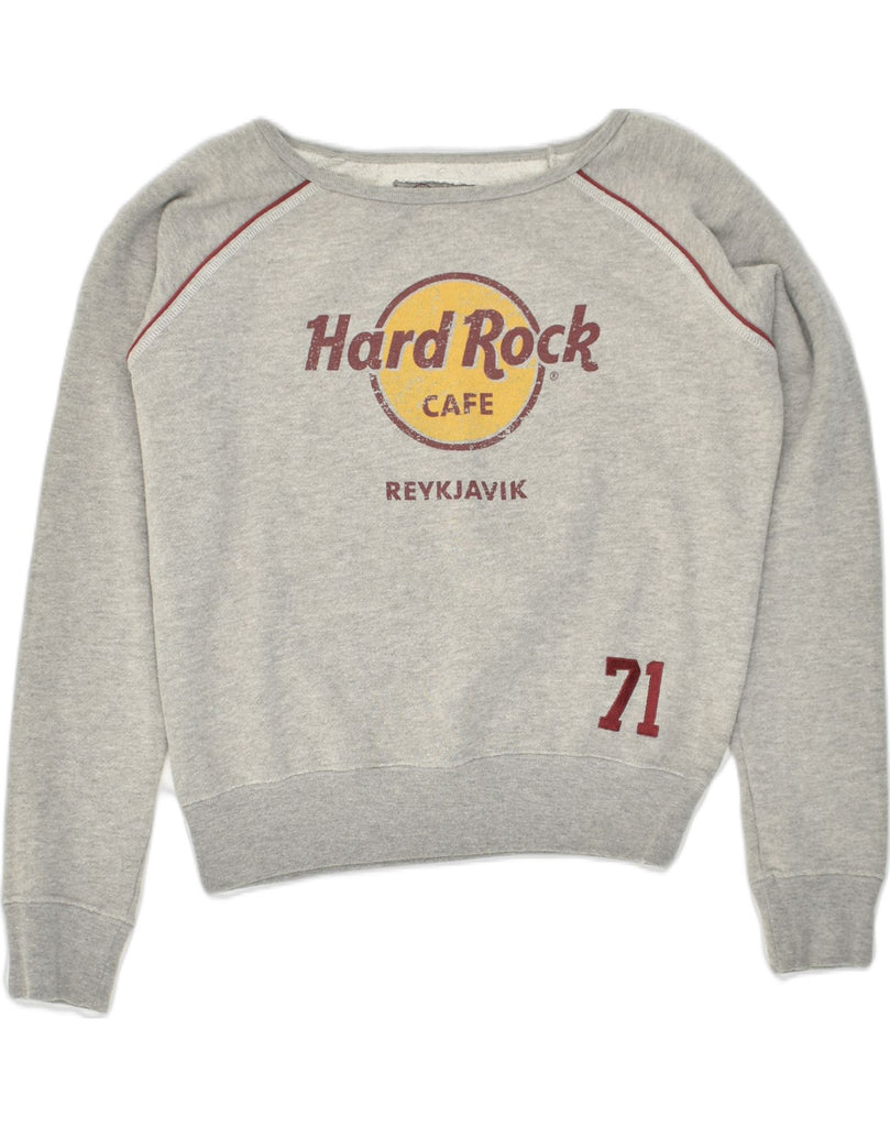 HARD ROCK CAFE Womens Reykjavik Sweatshirt Jumper UK 14 Medium Grey Cotton | Vintage Hard Rock Cafe | Thrift | Second-Hand Hard Rock Cafe | Used Clothing | Messina Hembry 