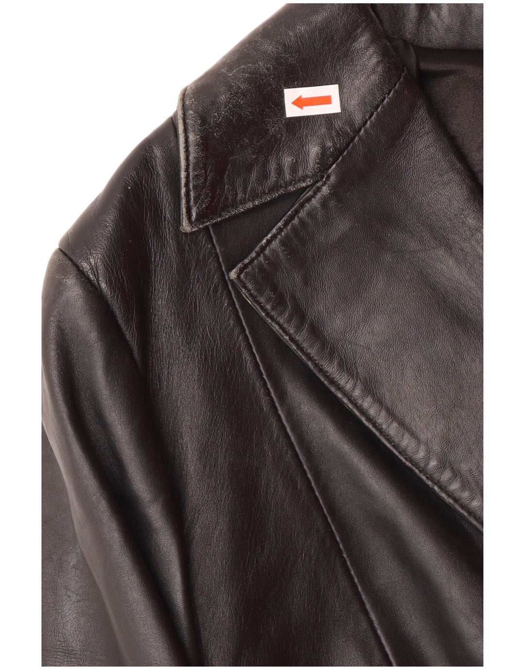 Vintage Womens Leather Coat UK 14 Medium Black Leather