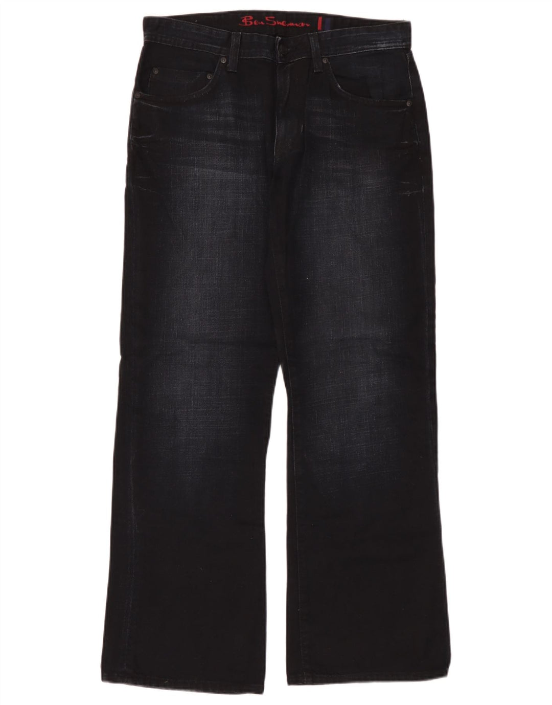 Ben Sherman Mens Bootcut Jeans W32 L30 Navy Blue Cotton