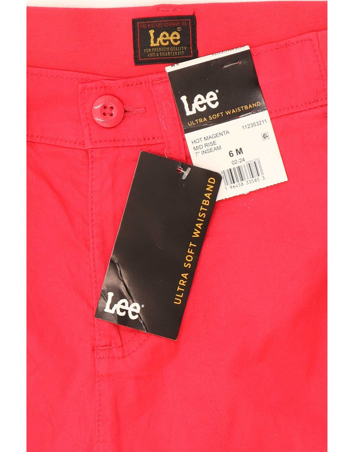 Lee Womens Chino Shorts US 6 Medium W30 Red Cotton