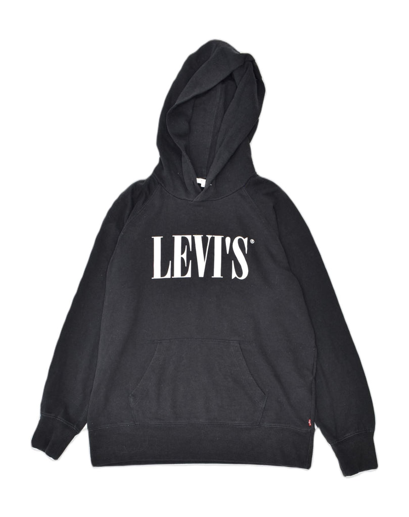 LEVI'S Mens Graphic Hoodie Jumper Small Black Cotton | Vintage | Thrift | Second-Hand | Used Clothing | Messina Hembry 