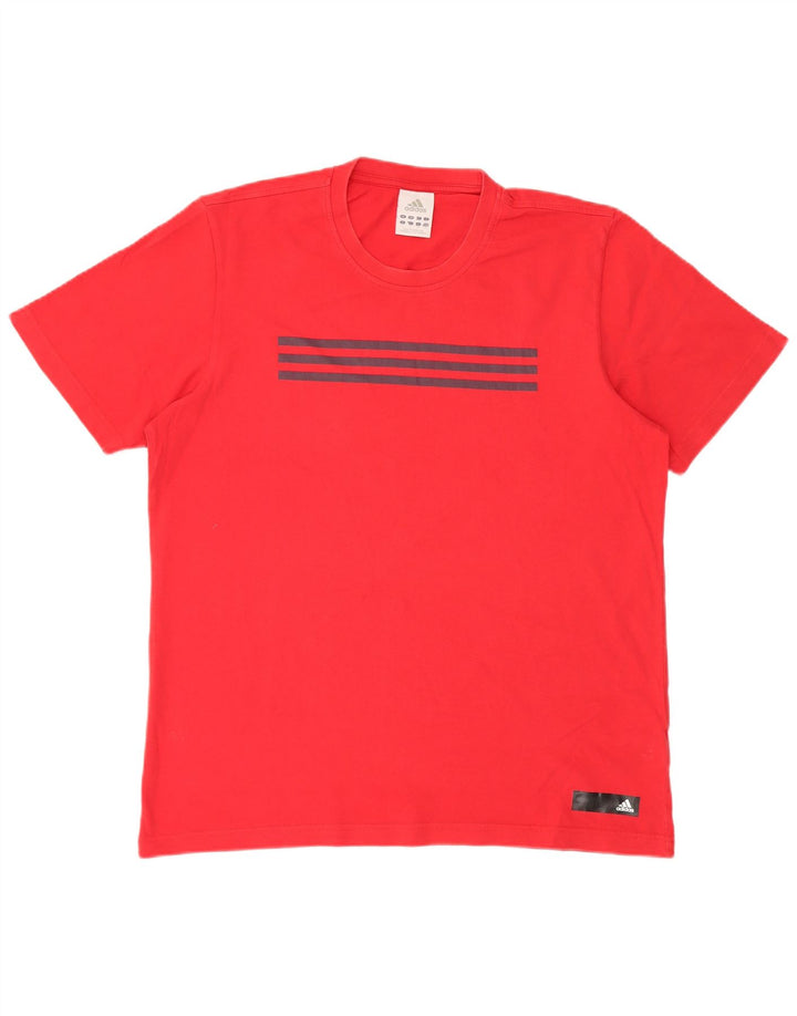 Adidas Mens Graphic T-Shirt Top Large Red Cotton