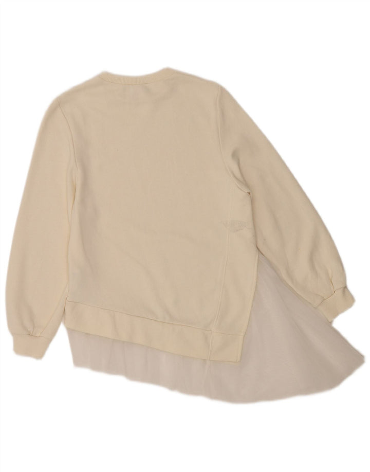 ZARA Girls Sweatshirt Jumper 11-12 Years Off White Cotton