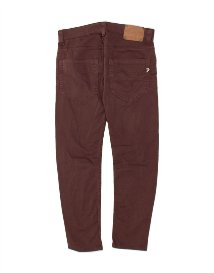 DONDUP Womens Slim Cropped Trousers W26 L26 Brown Cotton Vintage Dondup and Second-Hand Dondup from Messina Hembry 