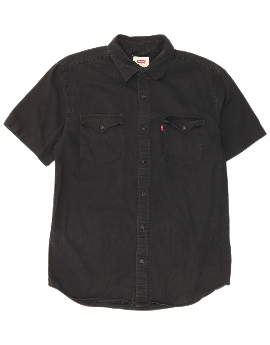 Levi's Mens Short Sleeve Shirt Small Black Cotton