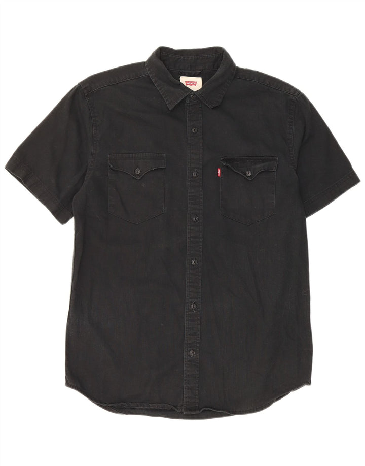 Levi's Mens Short Sleeve Shirt Small Black Cotton