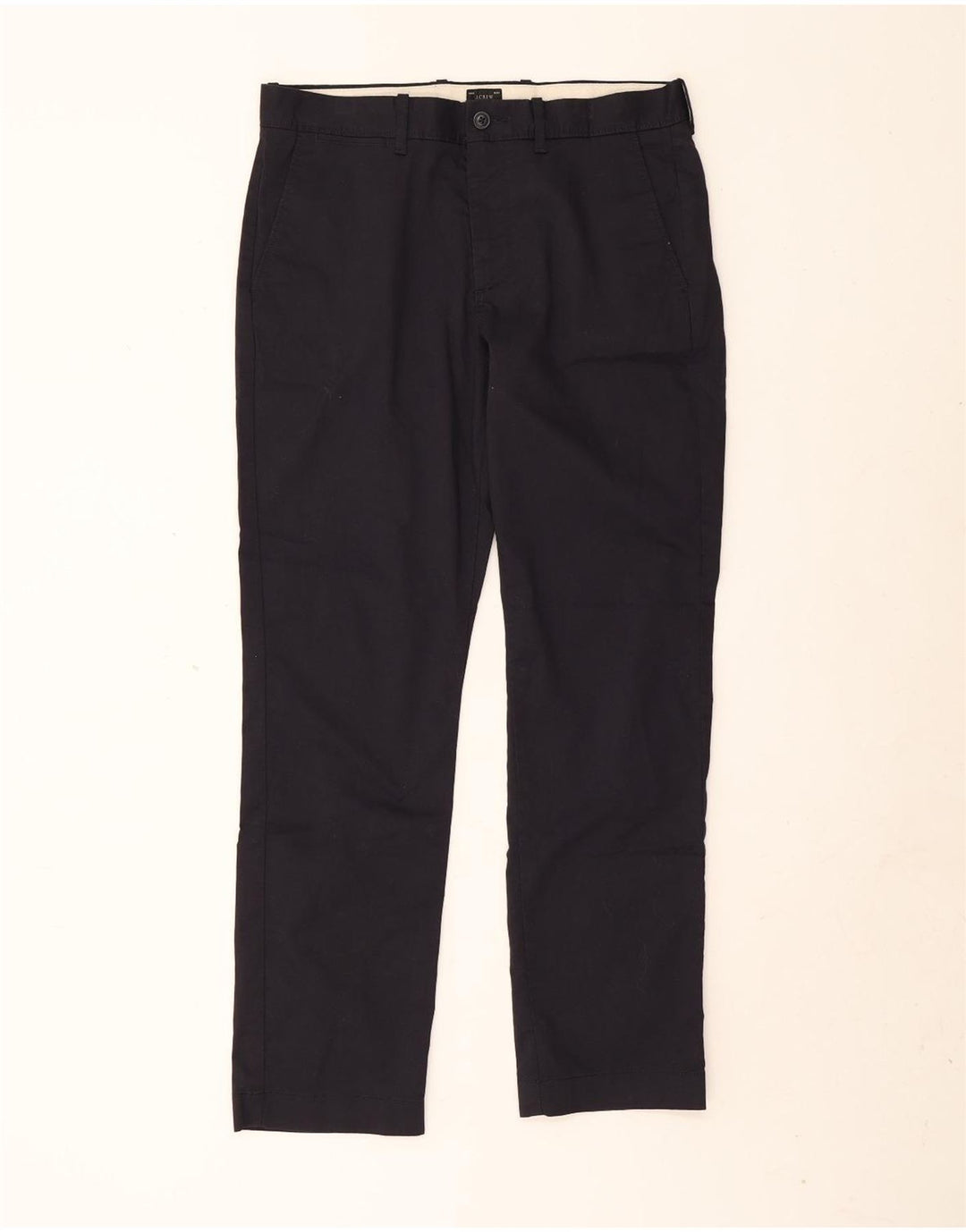 J. Crew Mens Stretch Straight Chino Trousers W31 L30 Navy Blue Polyester