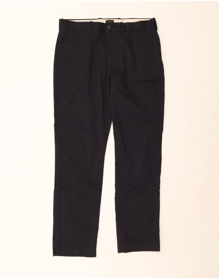 J. Crew Mens Stretch Straight Chino Trousers W31 L30 Navy Blue Polyester