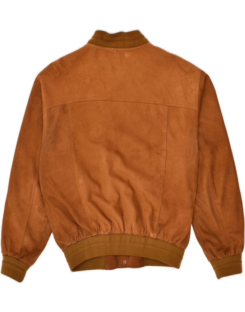 VINTAGE Mens Suede Bomber Jacket IT 50 Large Brown Leather | Vintage Vintage | Thrift | Second-Hand Vintage | Used Clothing | Messina Hembry 