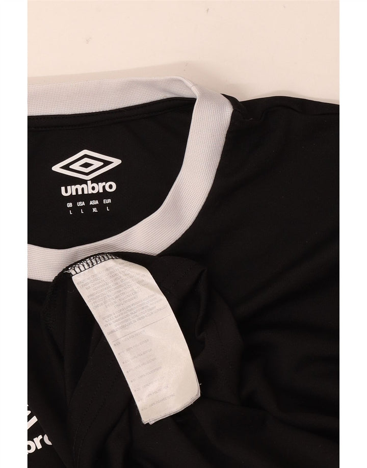 Umbro Mens T-Shirt Top Large Black Colourblock Polyester