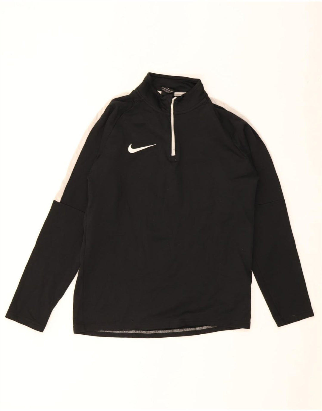 Nike Mens Dri Fit Zip Neck Sweatshirt Jumper Small Black Colourblock