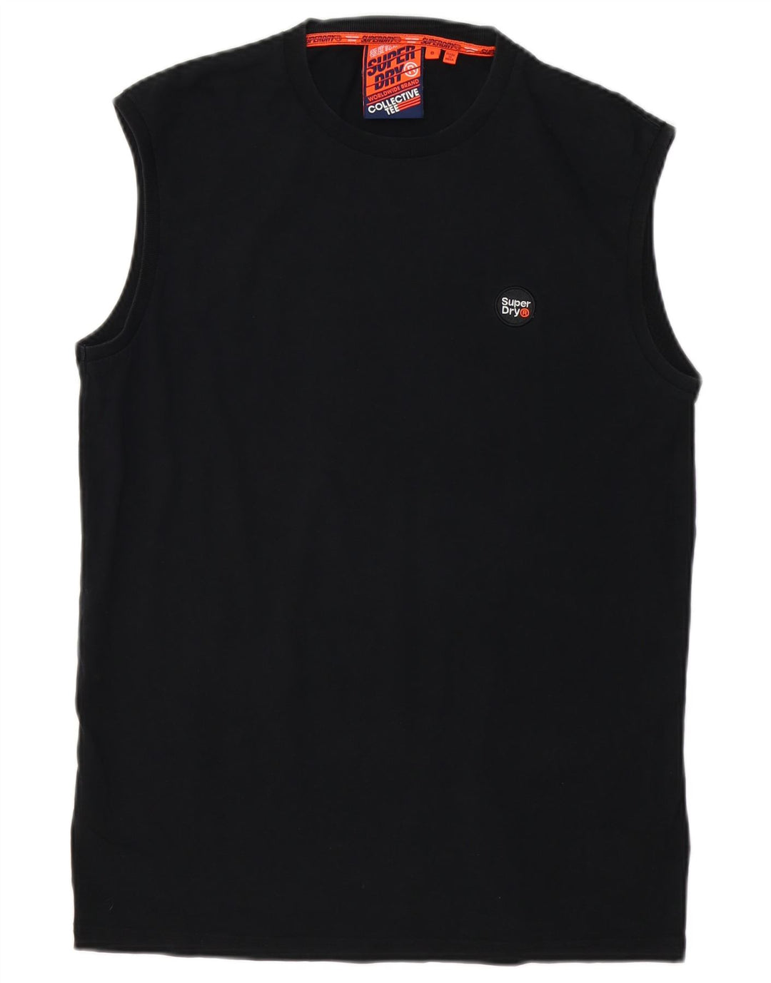 SUPERDRY Mens Vest Top Small Black Cotton