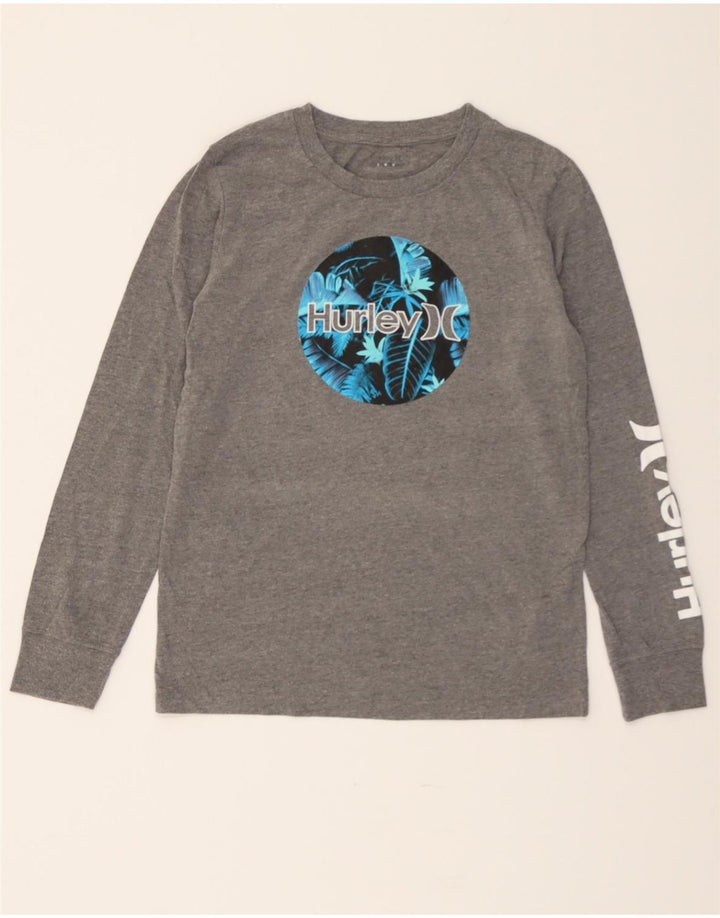 HURLEY Womens Graphic Top Long Sleeve UK 16 Large Grey Cotton Vintage Hurley and Second-Hand Hurley from Messina Hembry 