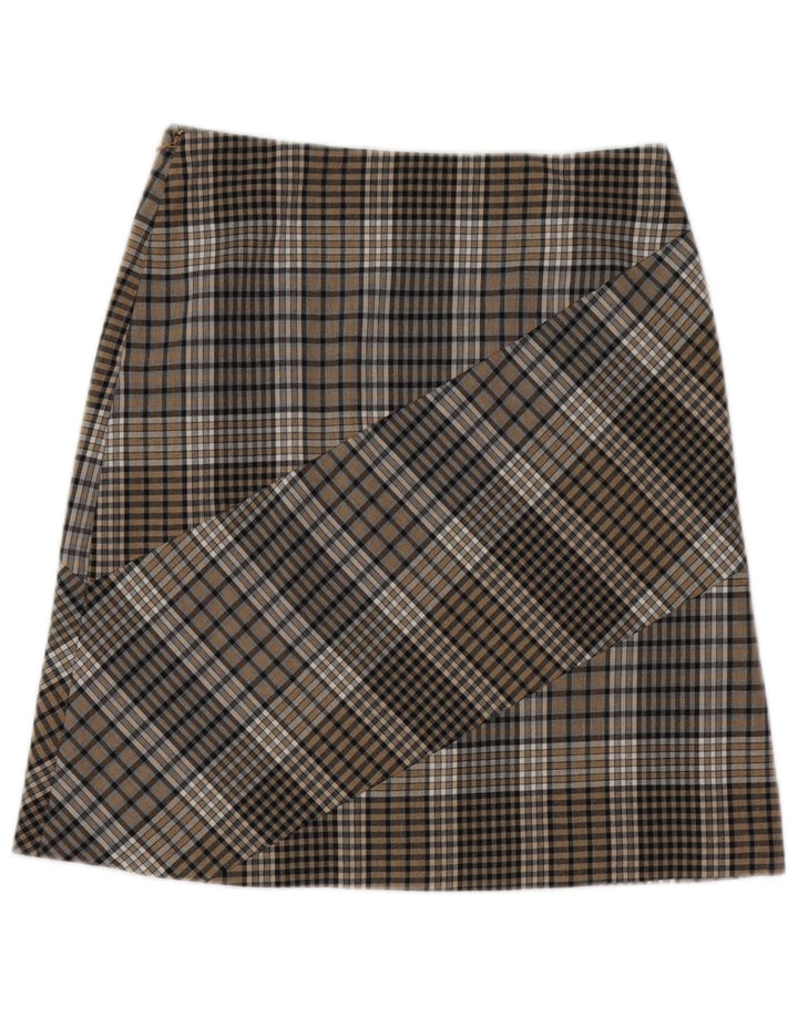 Max & Co. Womens A-Line Skirt W29 Medium Brown Check