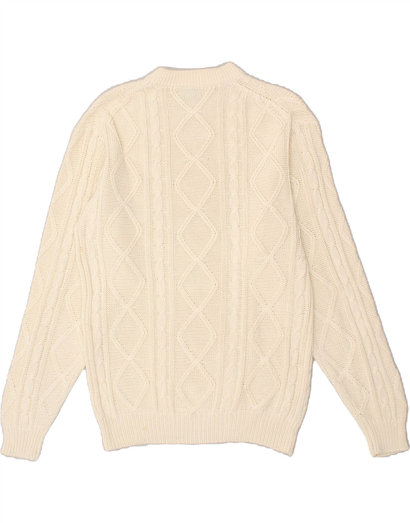CANDA Womens Crew Neck Jumper Sweater UK 14 Medium White Cotton | Vintage Canda | Thrift | Second-Hand Canda | Used Clothing | Messina Hembry 