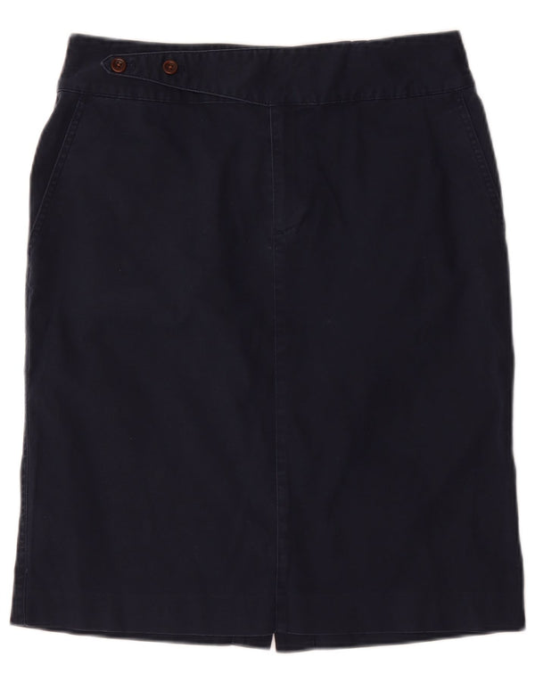 Ralph Lauren Womens Straight Skirt US 8 Medium W32 Navy Blue Cotton