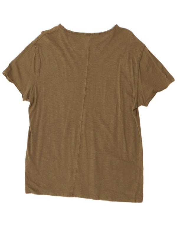 Liu Jo Womens T-Shirt Top UK 18 XL Khaki Cotton