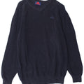 Kappa Mens V-Neck Jumper Sweater Medium Navy Blue Cotton