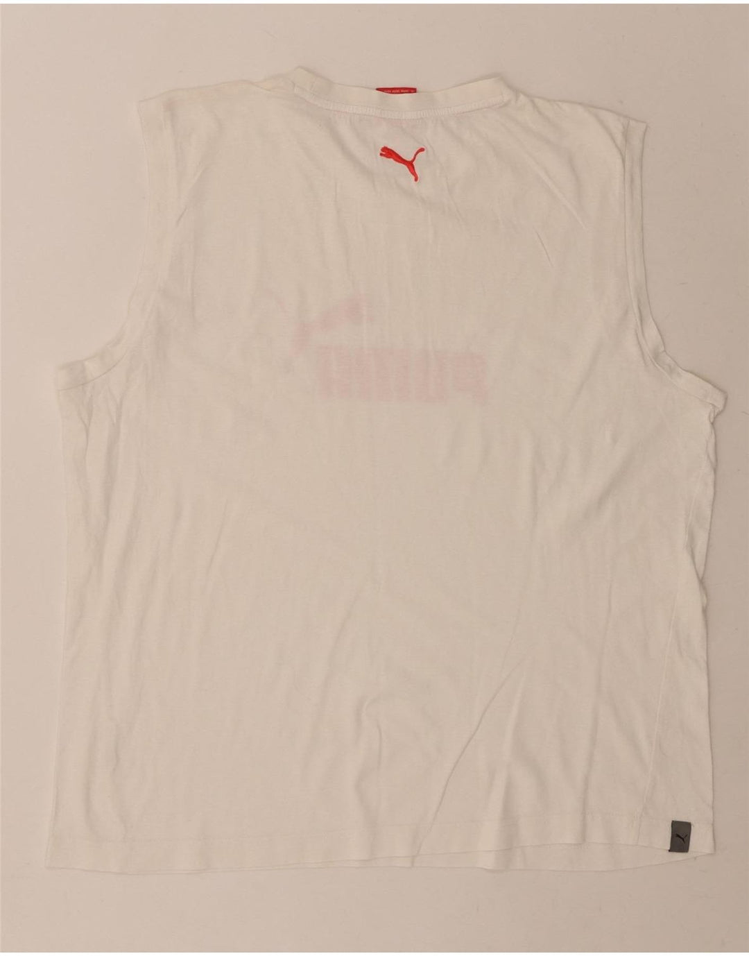 PUMA Mens Graphic Vest Top XL White Vintage Puma and Second-Hand Puma from Messina Hembry 