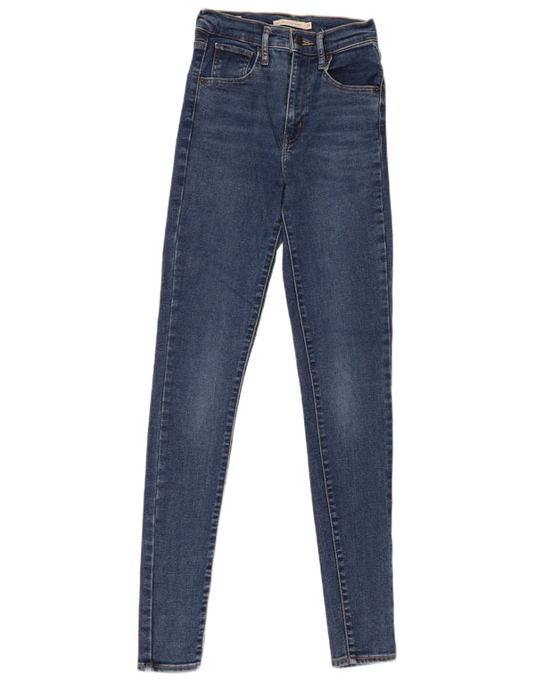 Levi's Womens Mile High Super Skinny Jeans W25 L32 Blue Cotton