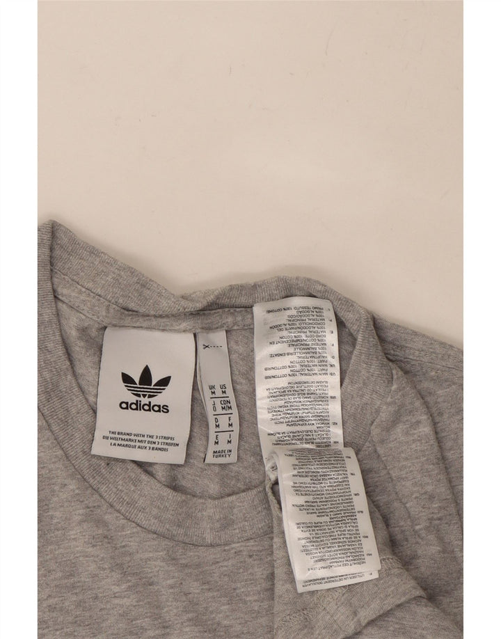 ADIDAS Mens T-Shirt Top Medium Grey Cotton