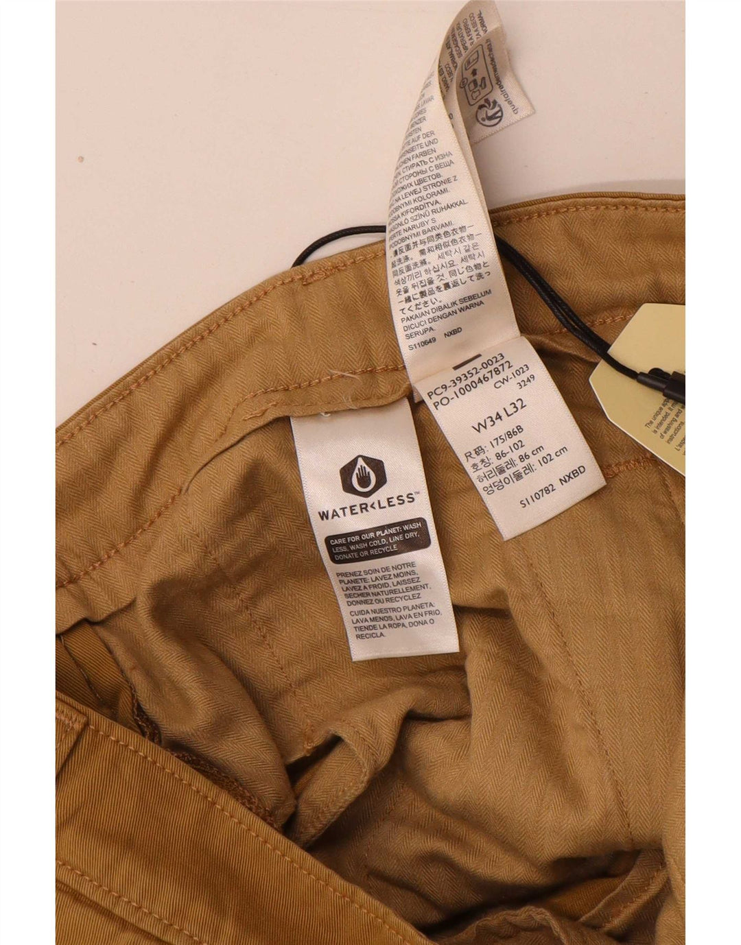 Levi's Mens Tapered Cargo Trousers W34 L32 Beige Cotton