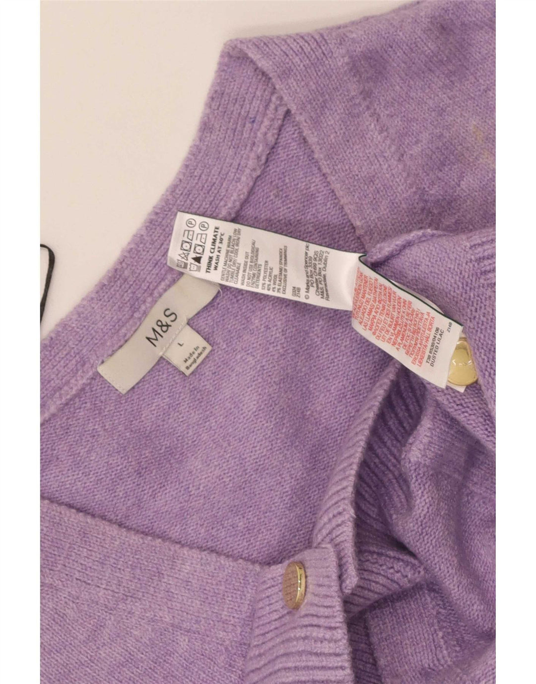 Marks & Spencer Womens Crop Oversized Cardigan Sweater UK 16 Large Purple