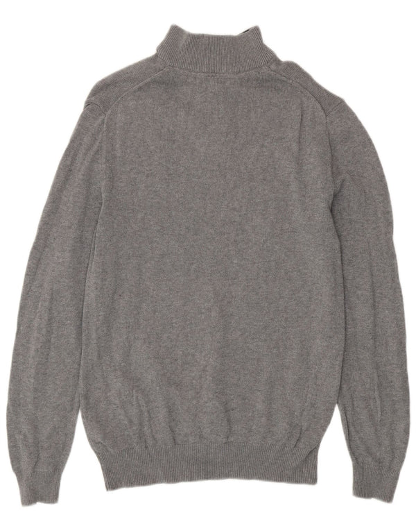 Crew Clothing Mens Zip Neck Jumper Sweater Small Grey Cotton
