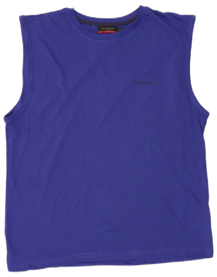 Pierre Cardin Mens Vest Top 2XL Blue Cotton