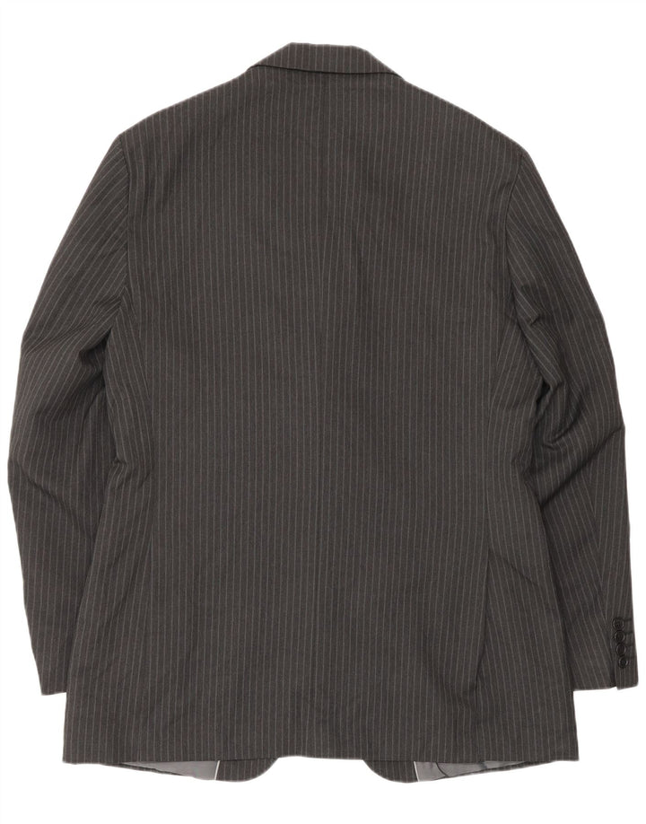 Marks & Spencer Mens 2 Button Blazer Jacket IT 40 Large Grey Pinstripe