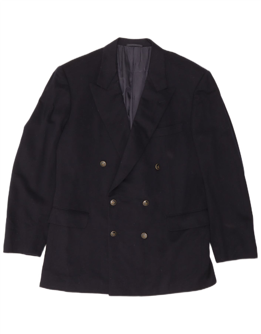 BELVEST Mens Double Breasted Blazer Jacket IT 52 XL Navy Blue Wool