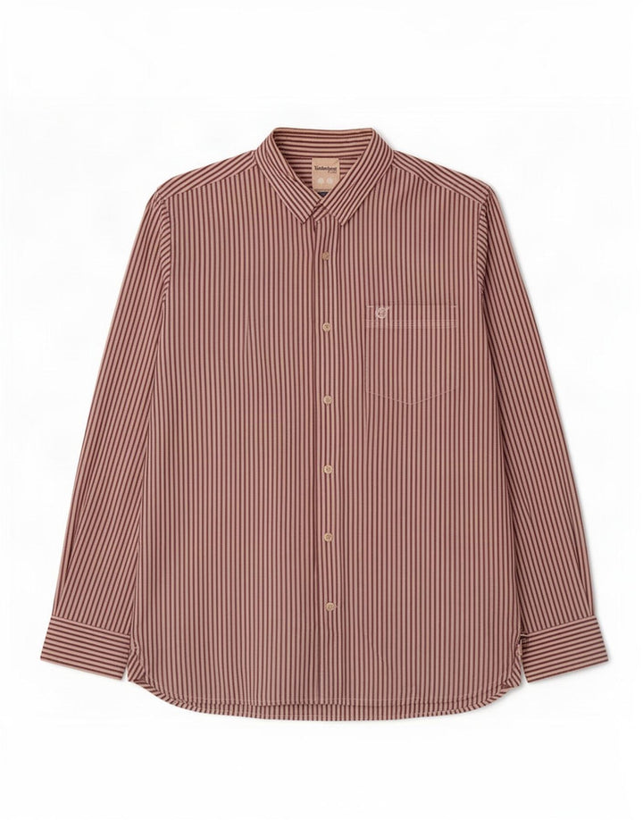 Timberland Mens Regular Fit Shirt Medium White Pinstripe Cotton