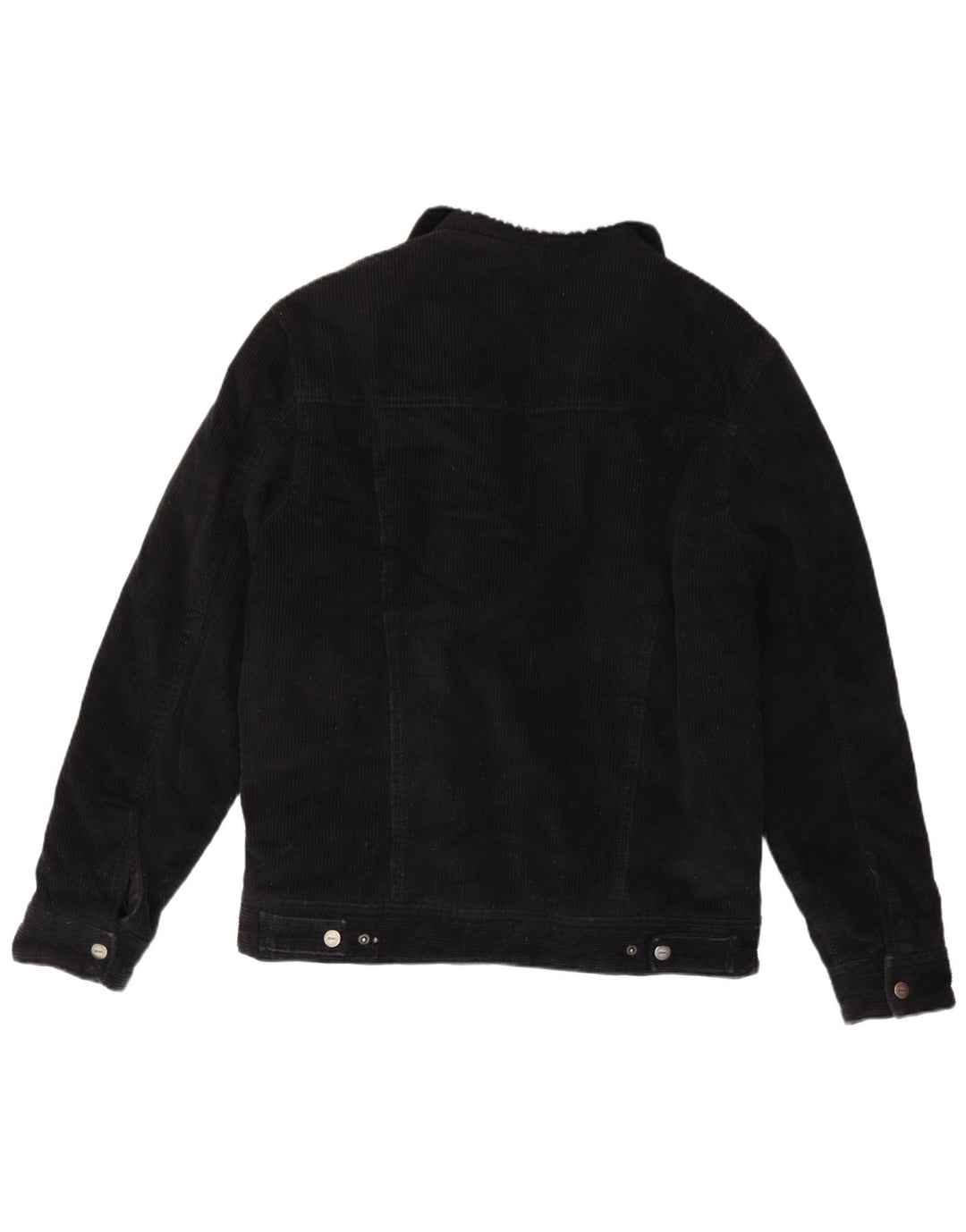 Zara Mens Sherpa Corduroy Jacket UK 38 Medium Black Cotton