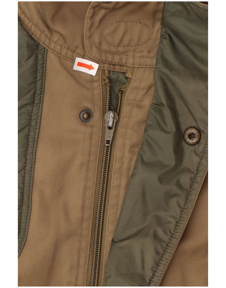 UNIVERS Mens Hooded Utility Jacket IT 52 XL Brown Cotton