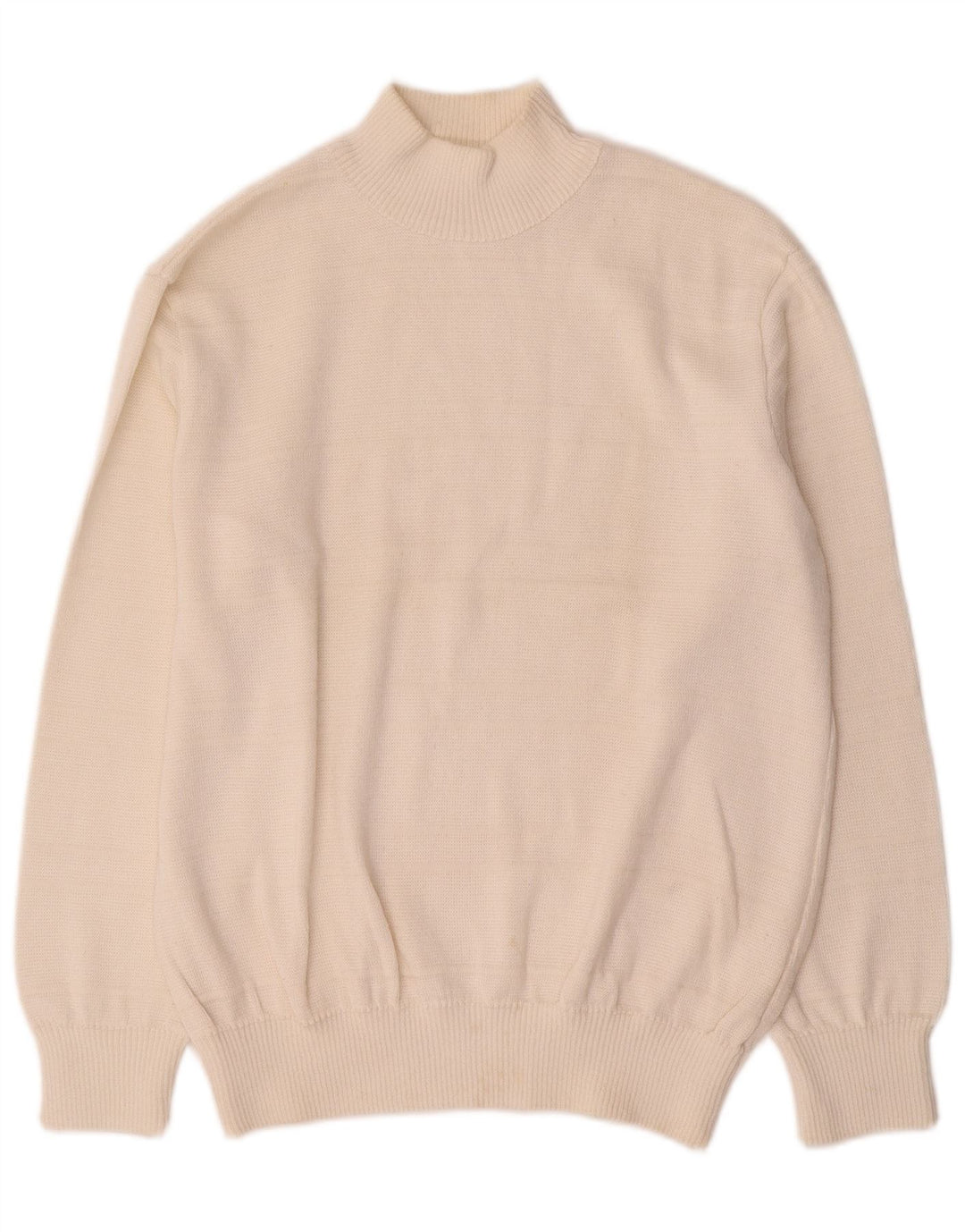 VINTAGE Womens Turtle Neck Jumper Sweater UK 16 Large White