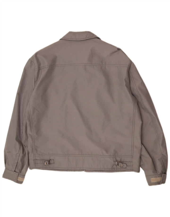 Trussardi Mens Bomber Jacket IT 52 XL Grey Polyester Classic