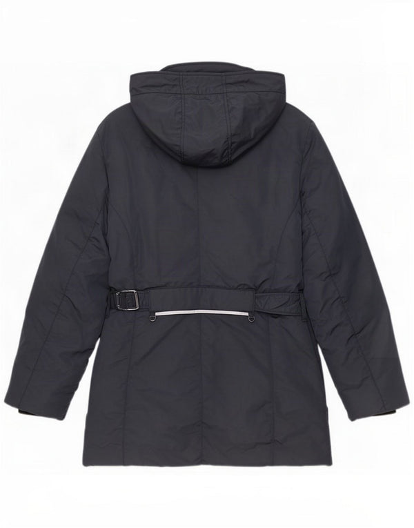 PEUTEREY Womens Hooded Padded Jacket UK 22 3XL Navy Blue Polyester