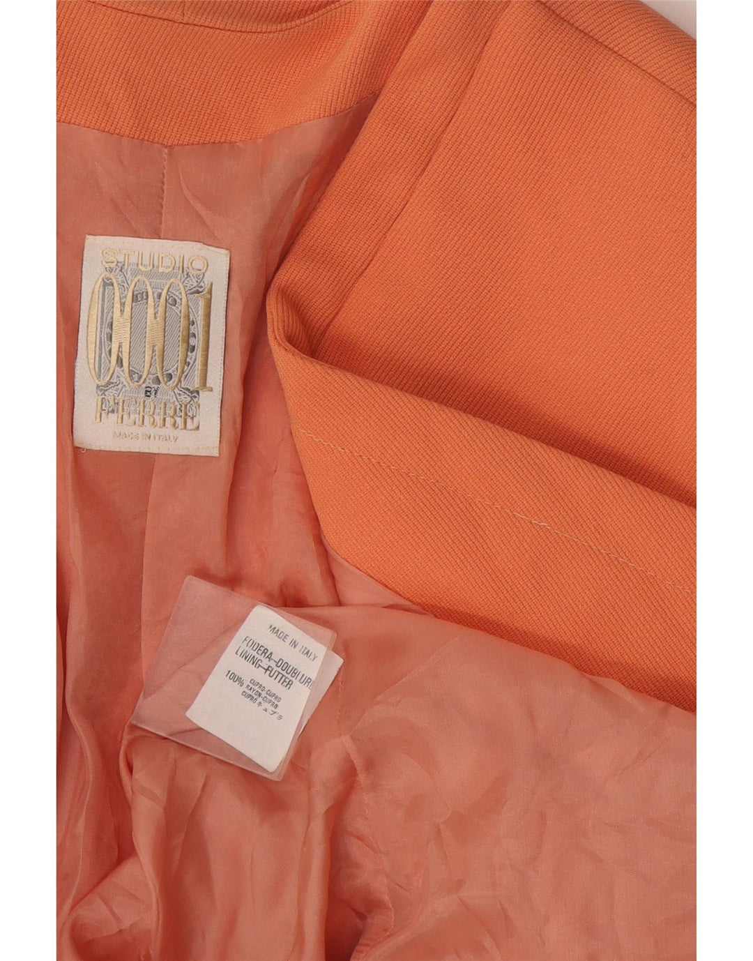 Ferre Womens 1 Button Blazer Jacket UK 14 Large Orange