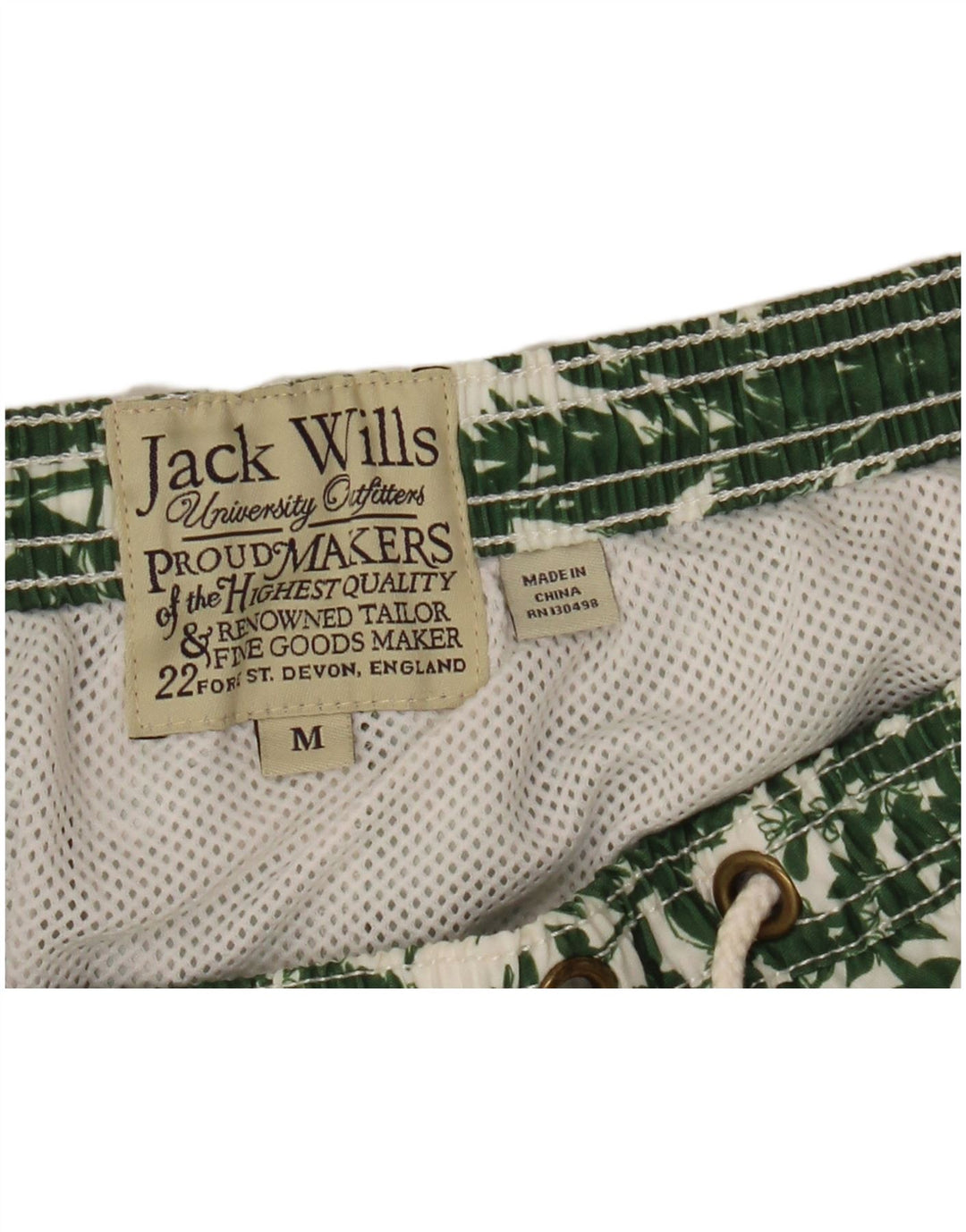 JACK WILLS Mens Swimming Shorts Medium Green Floral