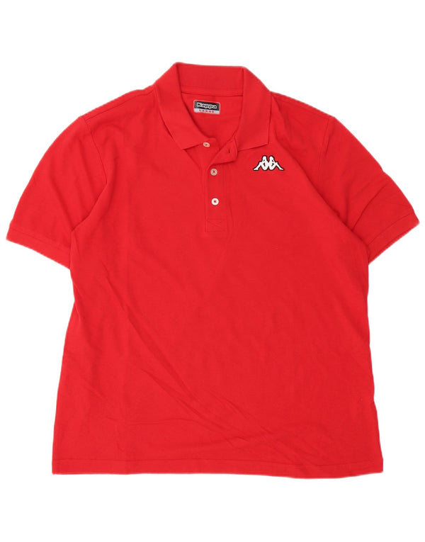 Kappa Mens Polo Shirt Large Red Cotton