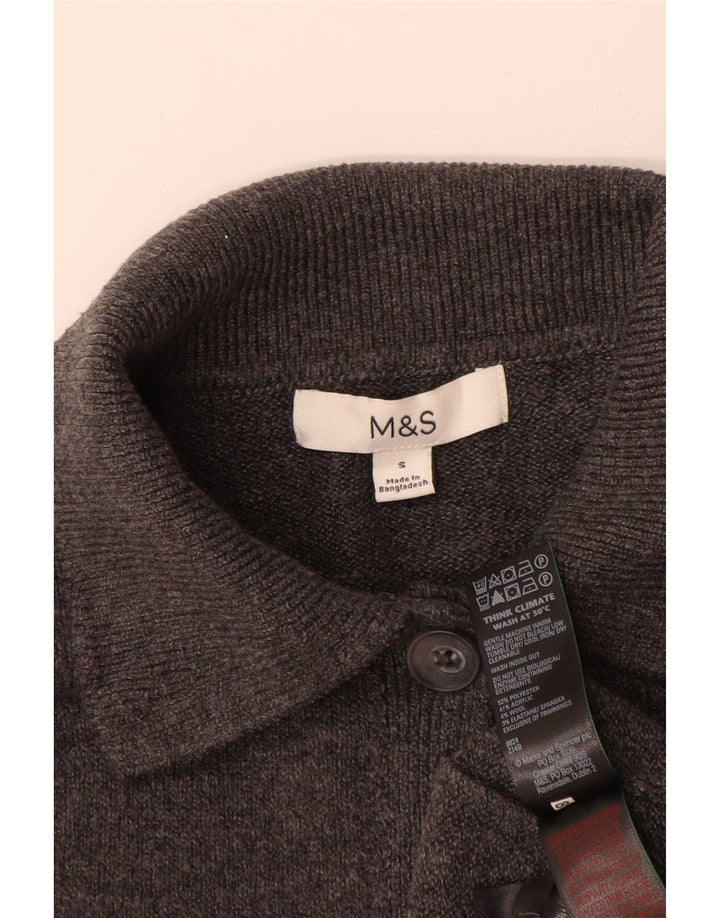 Marks & Spencer Womens Cardigan Sweater UK 10 Small Grey Polyester