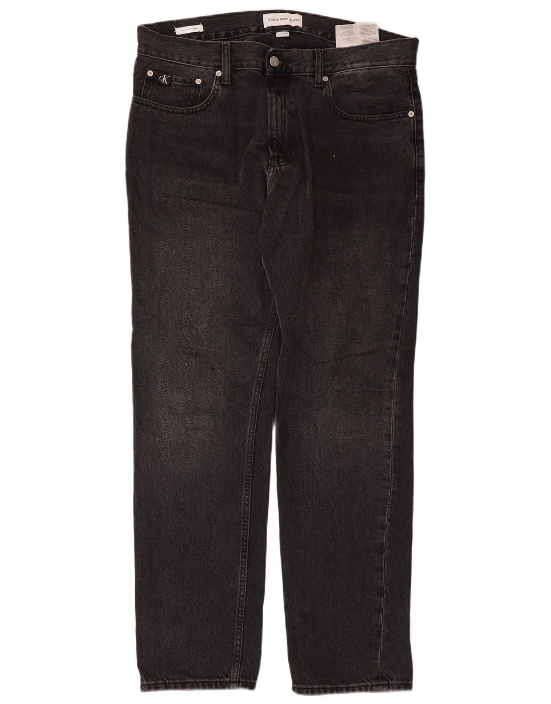 Calvin Klein Mens Straight Jeans W32 L30 Black Cotton