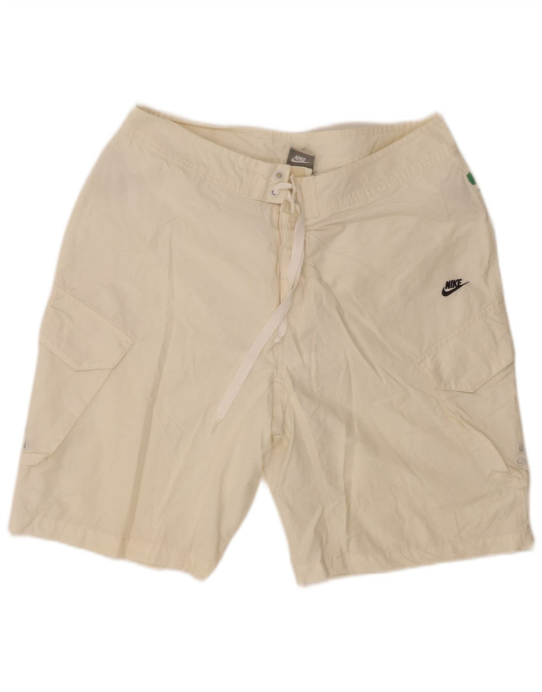 NIKE Mens Graphic Cargo Swimming Shorts Medium  White Cotton