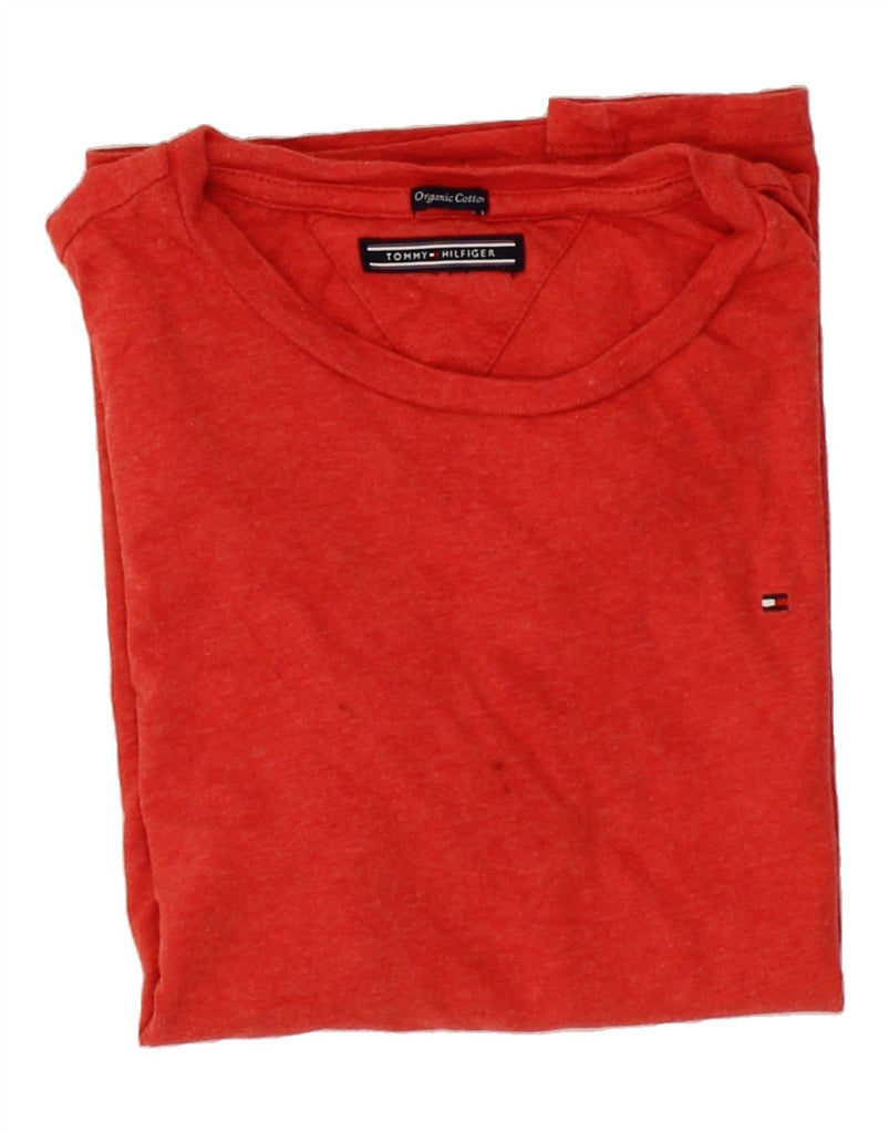 TOMMY HILFIGER Womens T-Shirt Top UK 8 Small Red Cotton Vintage Tommy Hilfiger and Second-Hand Tommy Hilfiger from Messina Hembry 