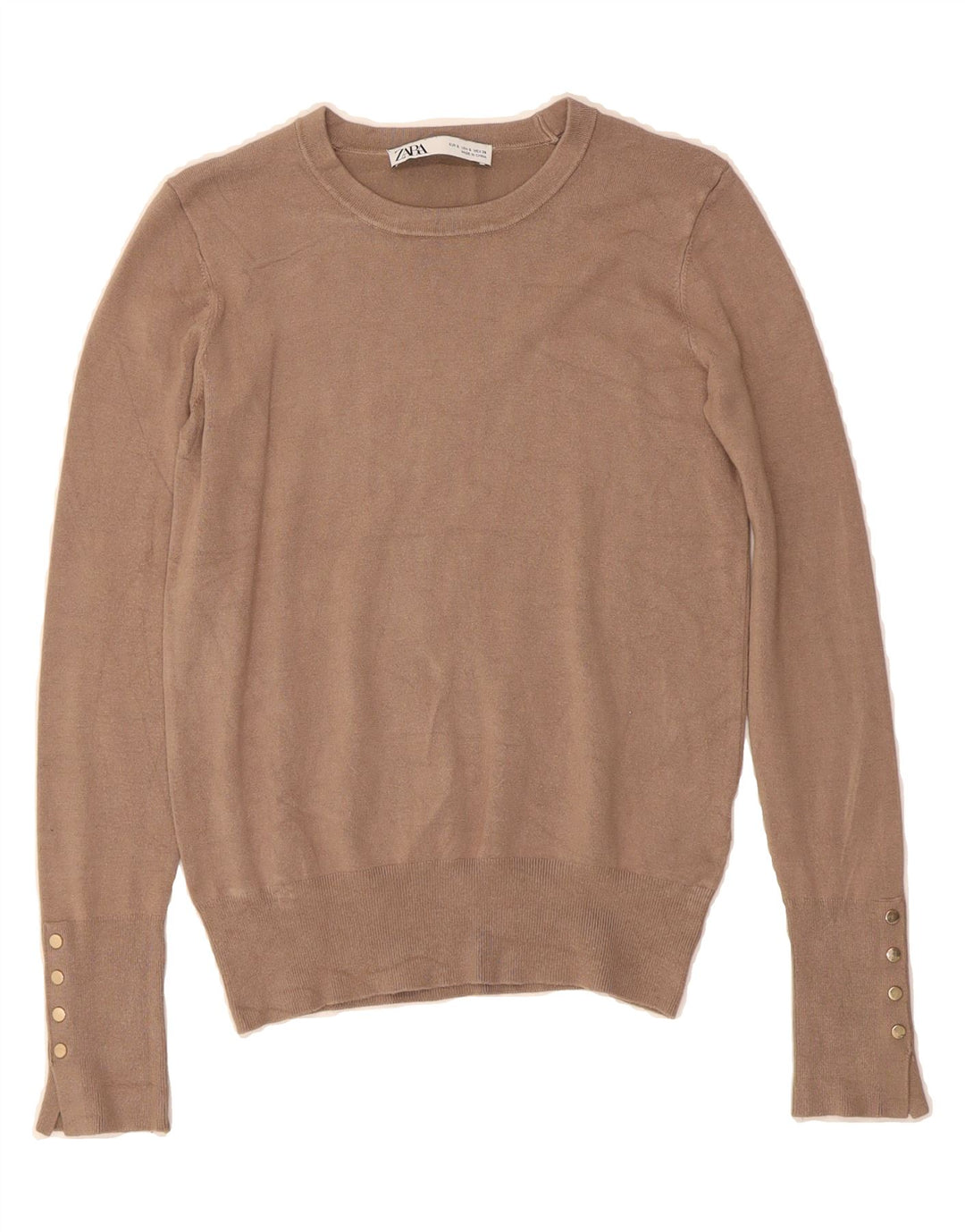 ZARA Womens Crew Neck Jumper Sweater UK 10 Small Grey Viscose Vintage Zara and Second-Hand Zara from Messina Hembry 
