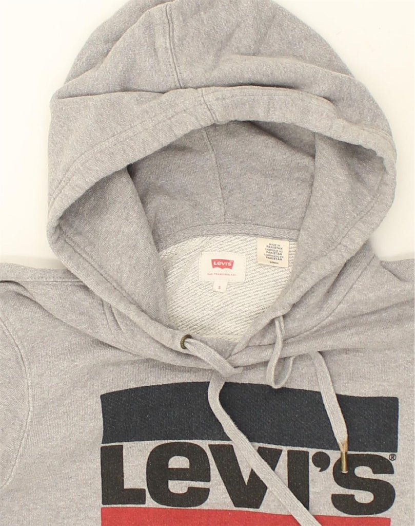 LEVI'S Mens Graphic Hoodie Jumper Small Grey Cotton | Vintage Levi's | Thrift | Second-Hand Levi's | Used Clothing | Messina Hembry 