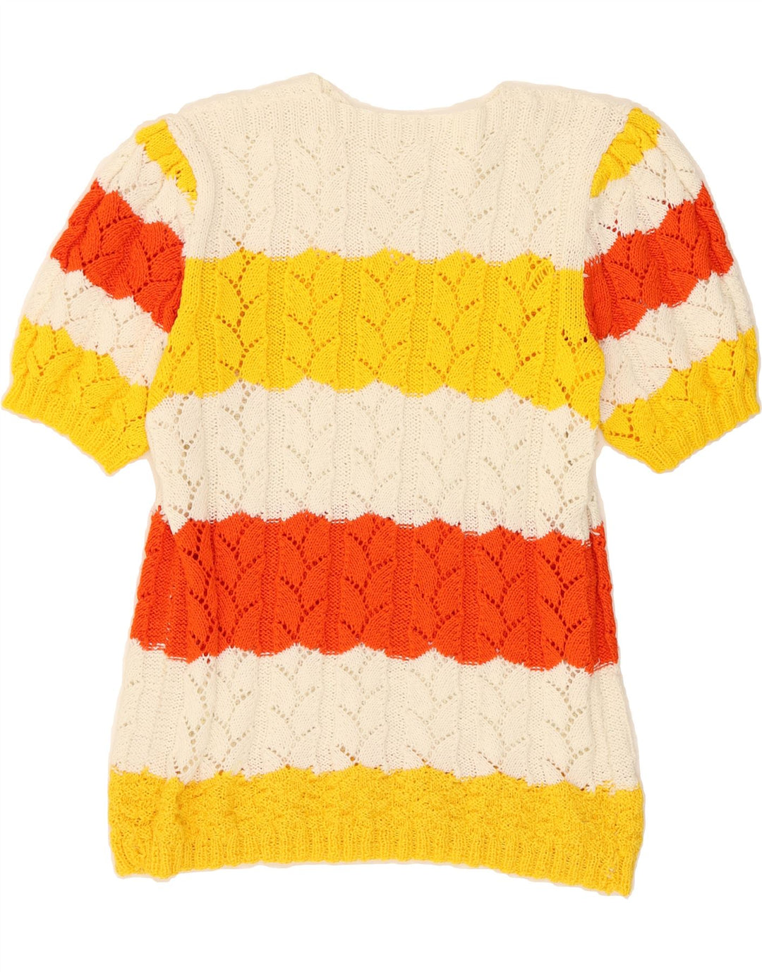 VINTAGE Womens Boat Neck Jumper Sweater UK 12 Medium Multicoloured Striped Vintage Vintage and Second-Hand Vintage from Messina Hembry 